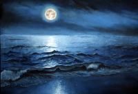 Realistic - Blue Nite - Oil Painting On Canvas